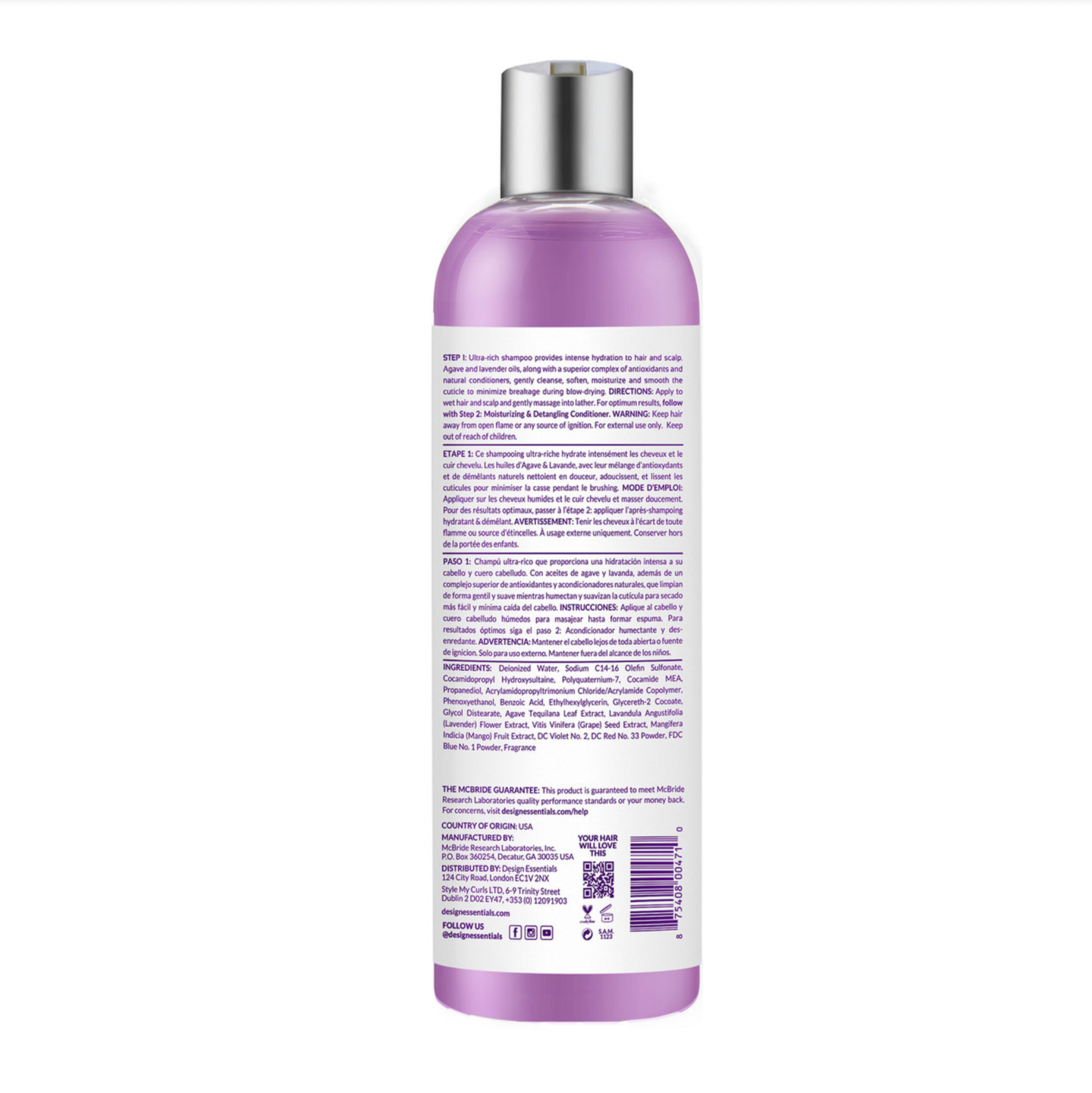 Design Essentials Natural Agave &amp; Lavender Moisturizing Hair Bath 12oz