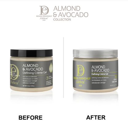 Design Essentials Natural Almond &amp; Avocado Defining Creme Gel 16oz