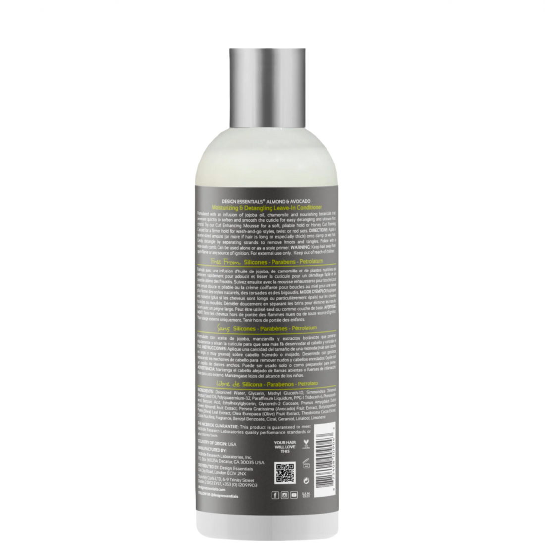 Design Essentials Natural Almond &amp; Avocado Detangling Leave-In Conditioner 12oz