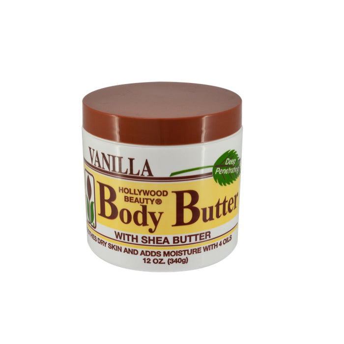 Hollywood Beauty Vanilla Body Butter with Shea Butter and Vitamin E 12 oz