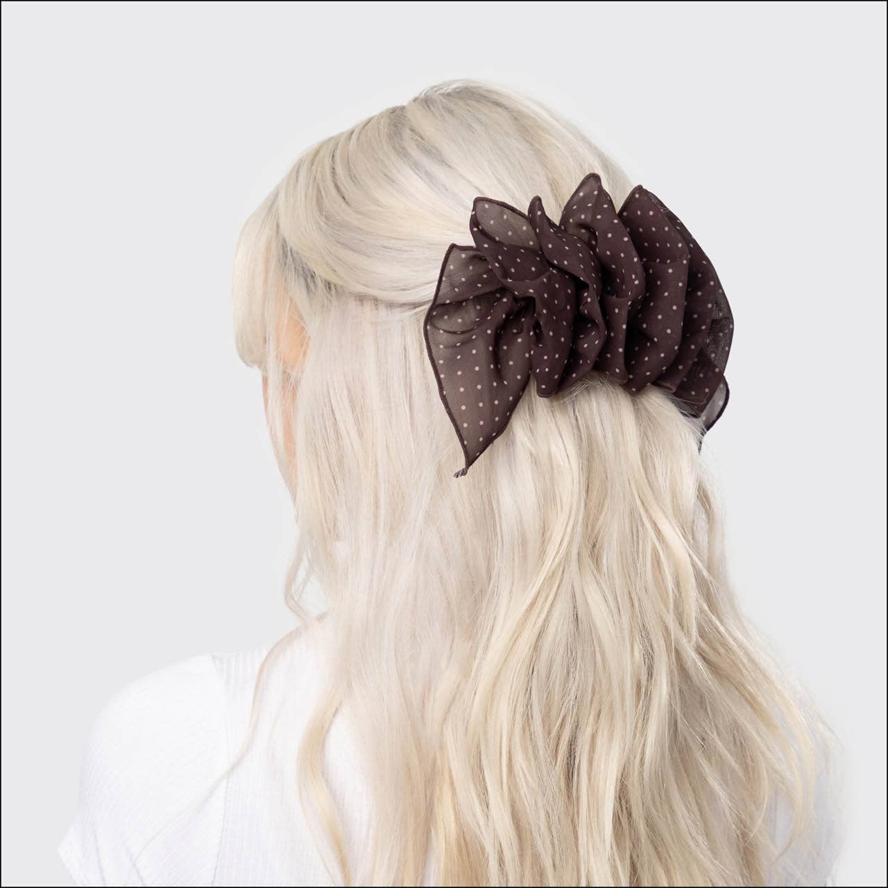 Kitsch Recycled Chiffon Polka Dot Bow Barrette