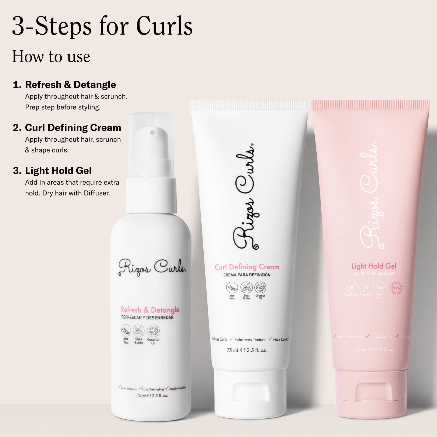 Rizos Curls 3-Step Styling Kit for Curls