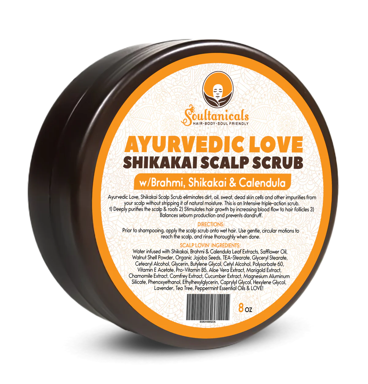 Soultanicals Ayurvedic Love Shikakai Scalp Scrub 8oz