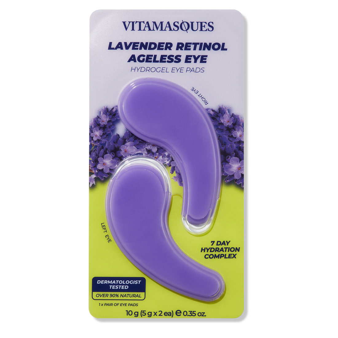 Vitamasques Lavender Retinol Ageless Eye Hydrogel Eye Pads - 1 Pair