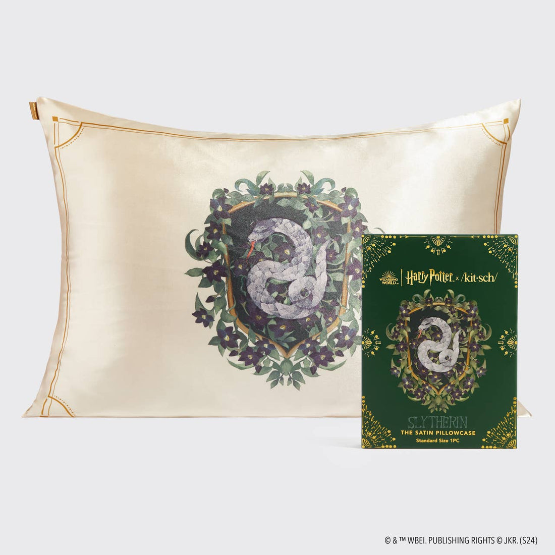 Kitsch x Harry Potter Satin Pillowcase Standard - Slytherin