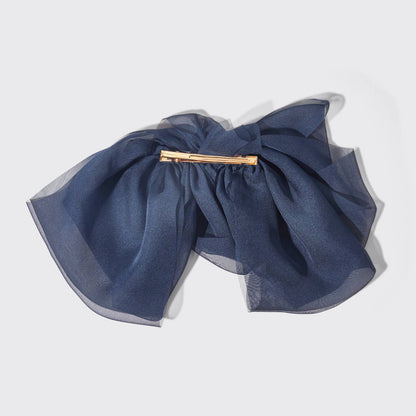 Kitsch Chiffon Bow Hair Clip - Blue Orchid