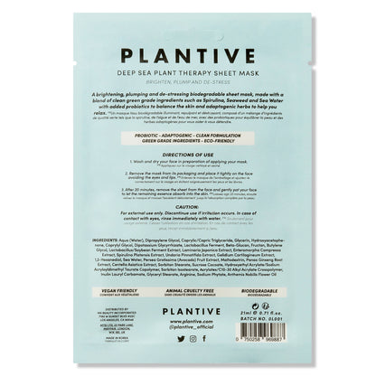 Vitamasques Plantive Deep Sea Plant Therapy Face Sheet Mask