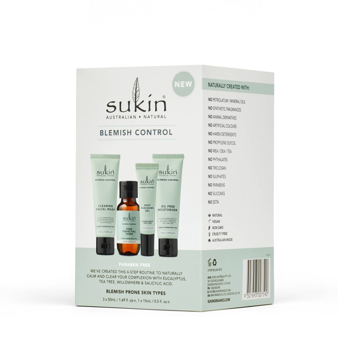 Sukin Blemish Control Kit 3 X 50ml, 1 X 15ml