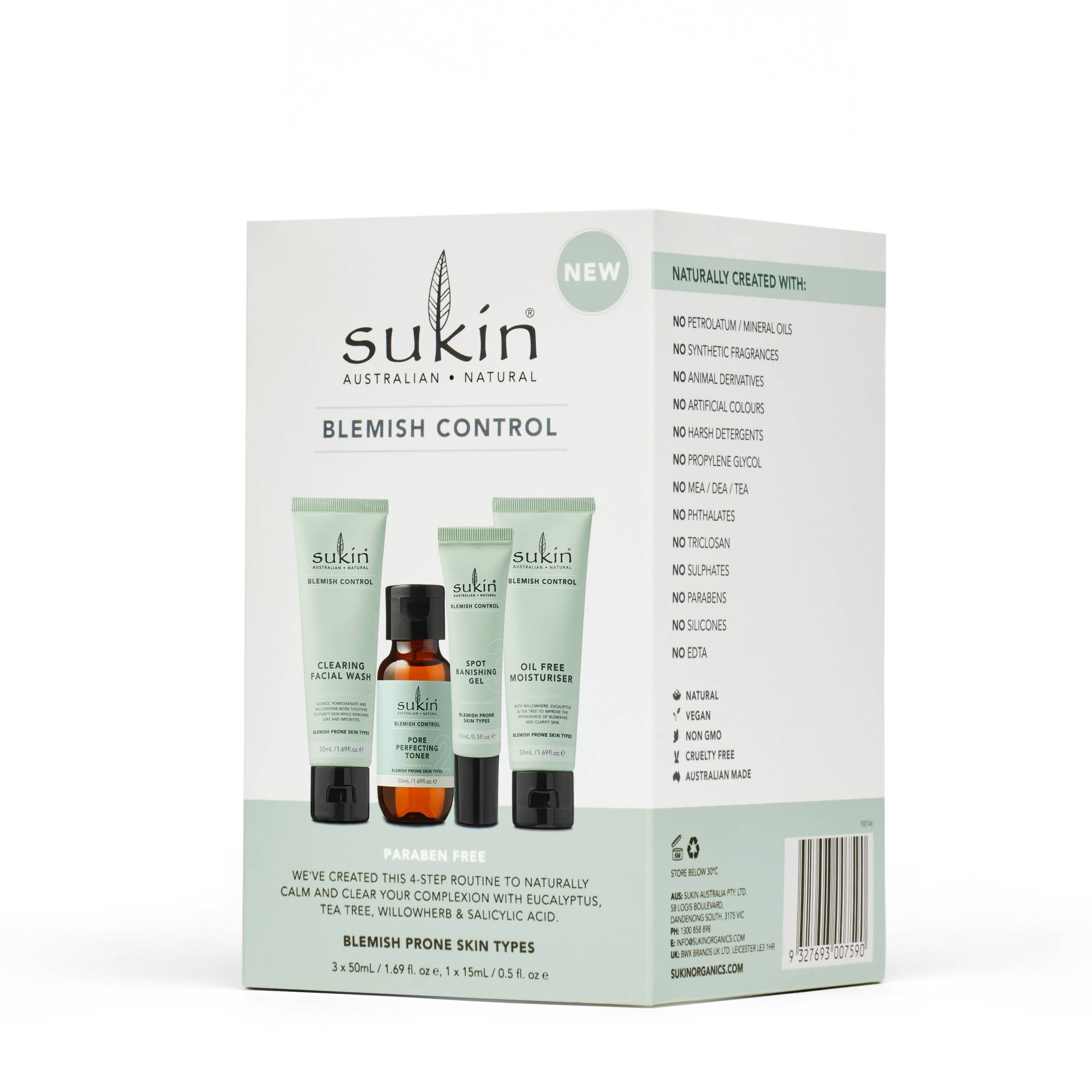 Sukin Blemish Control Kit 3 X 50ml, 1 X 15ml