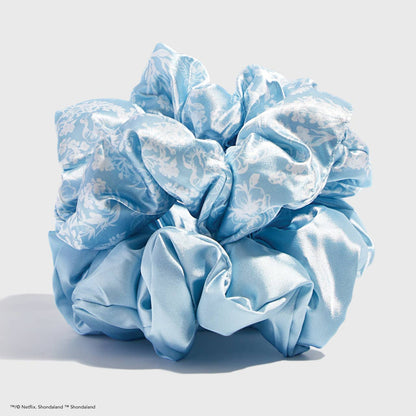 Kitsch x Bridgerton Satin Pillow Scrunchies / Toile De Blue