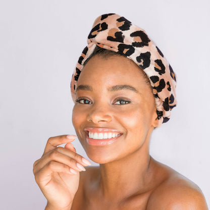 Kitsch Quick Dry Hair Towel Turban- Leopard