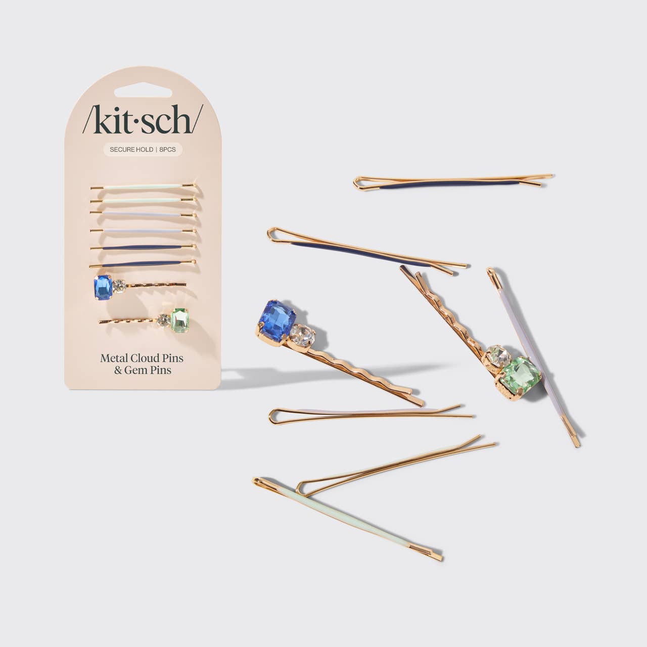 Kitsch Cloud &amp; Gem Bobby Pins 8pc Set - Garden Bouquet