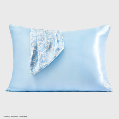 Kitsch x Bridgerton Satin Pillowcase - Toile De Blue