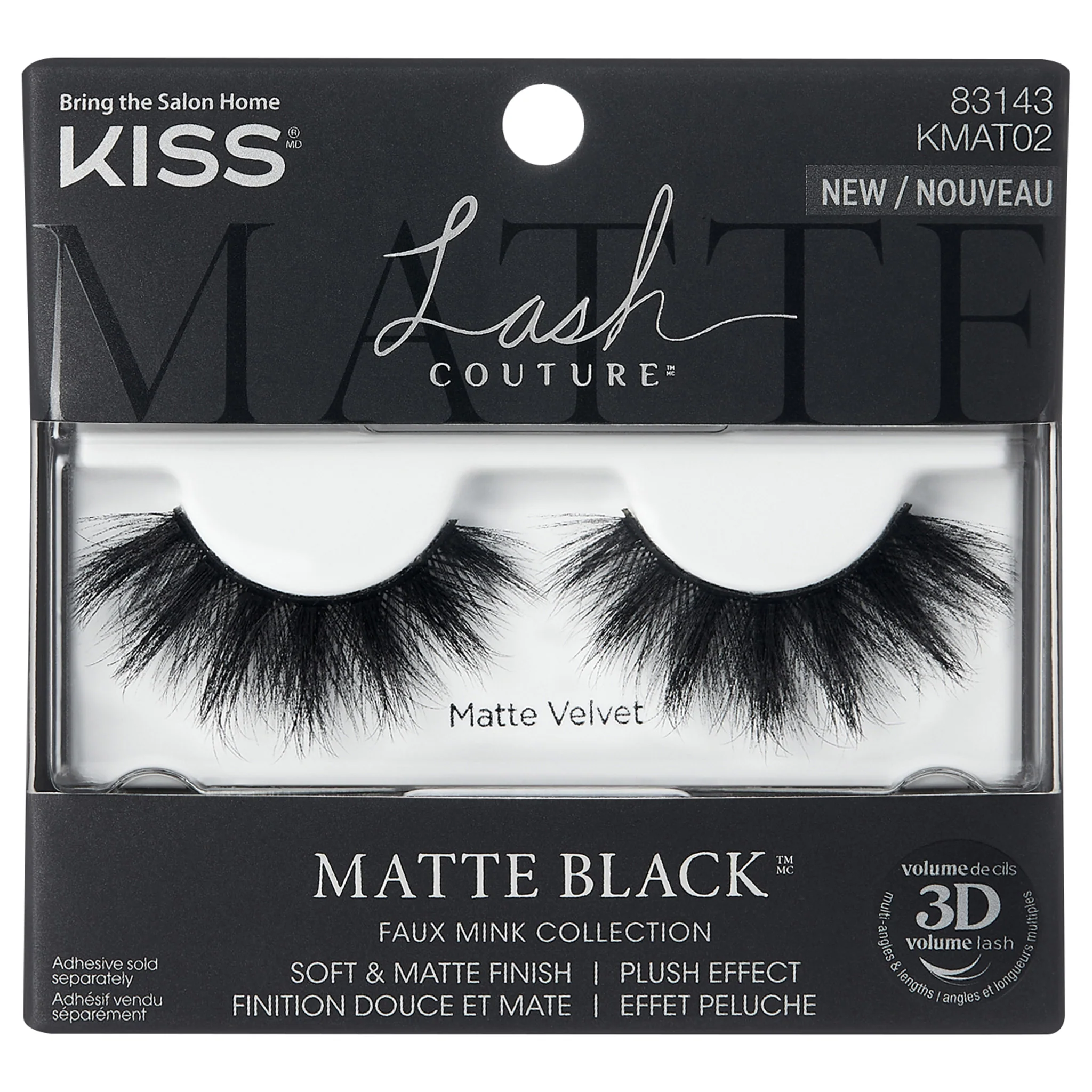 Kiss Lash Couture Matte Black Faux Mink - Matte Velvet