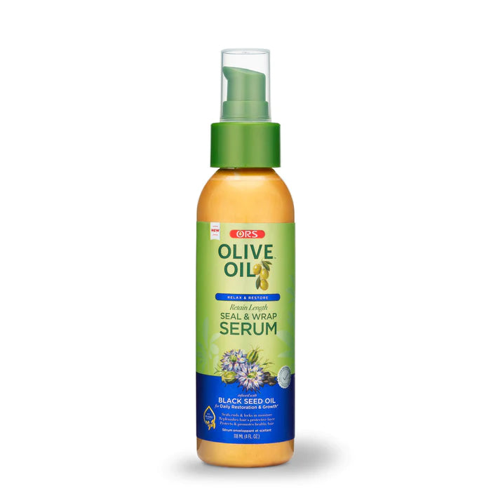 ORS Olive Oil Relax &amp; Restore Retain Length Seal &amp; Wrap Serum infused with Black Seed Oil 4oz