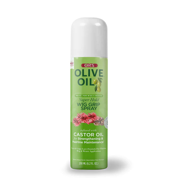 ORS Olive Oil Fix-It Super Hold Wig Grip Spray Infused with Castor Oil for Strengthening &amp; Hairline Maintenance 200ml