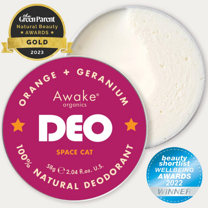 Awake Organics Deo Natural Deodrant Space Cat Orange + Geranium 58g