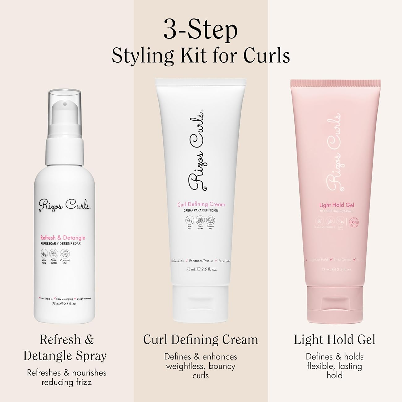 Rizos Curls 3-Step Styling Kit for Curls