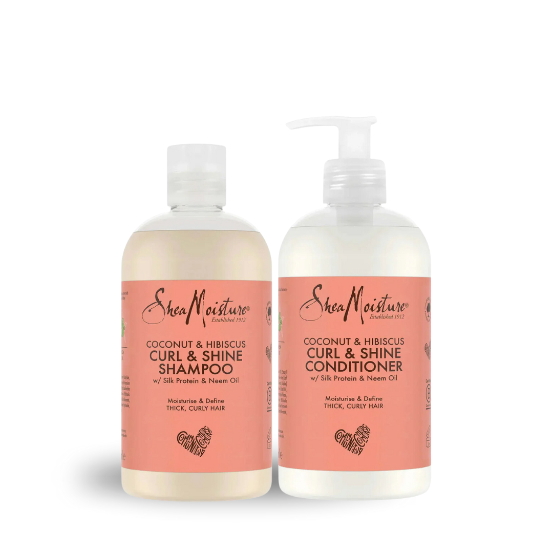 SheaMoisture Coconut &amp; Hibiscus Curl &amp; Shine Shampoo &amp; Conditioner - 2pc