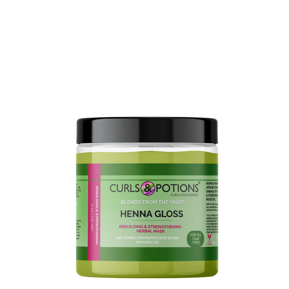 Curls &amp; Potions Blends Rebuilding &amp; Strengthening Henna Gloss 8oz