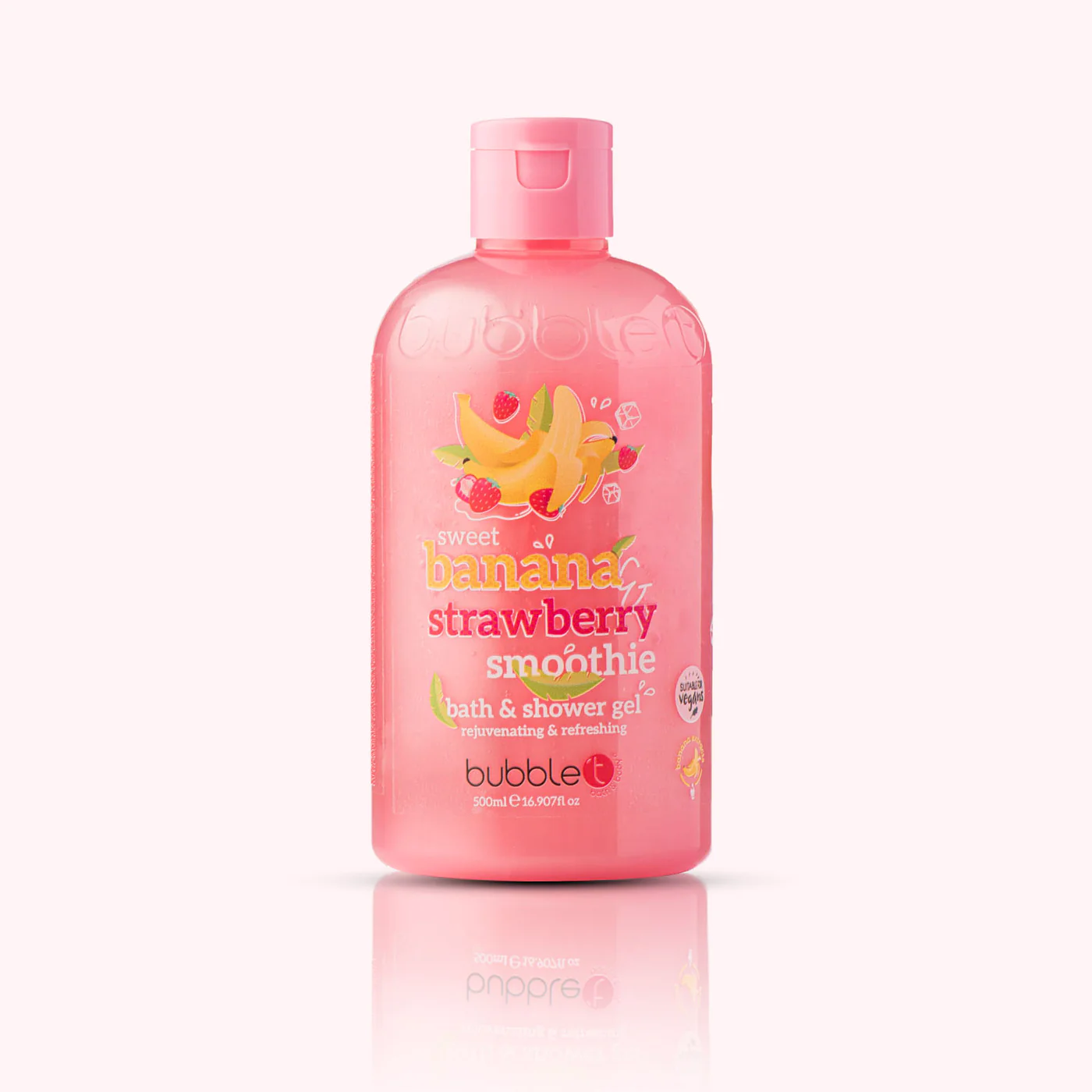 Bubble T Banana &amp; Strawberry Smoothie Body Wash (500ml)