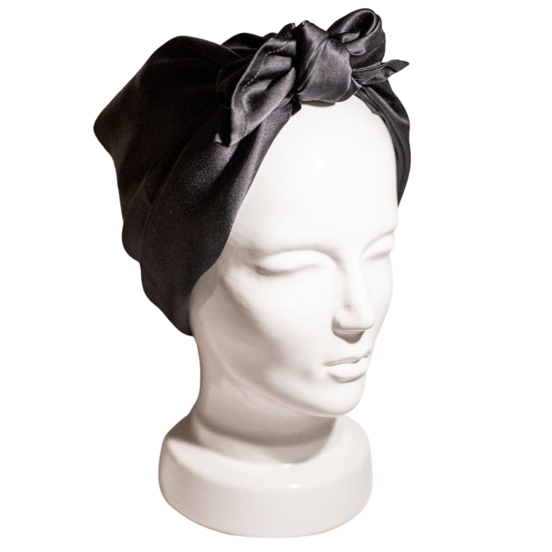 H.E.R 100% Mulberry Silk Head Scarf - Black