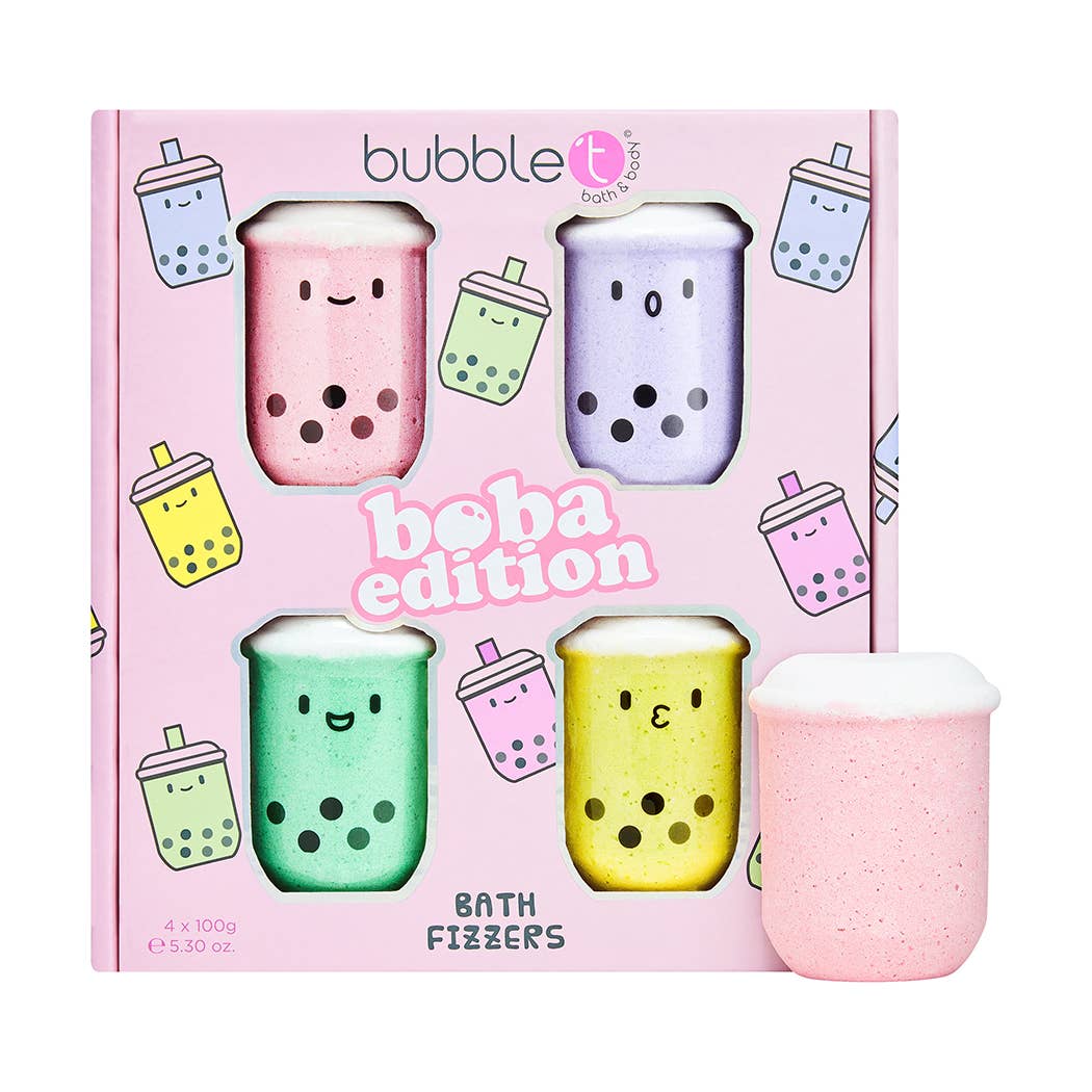 Bubble T Bubble Tea Bath Bomb Gift Set - Boba Edition (4 x 100g)