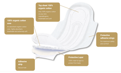 Organyc Organic Cotton Period Pads Folded Moderate Flow - 10