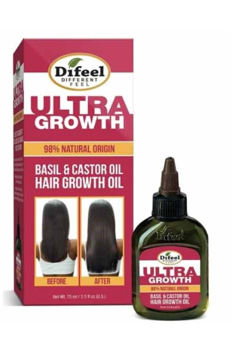 Difeel Ultra Growth Basil&amp;Castor Oil Hair Growth Oil - 2.5oz