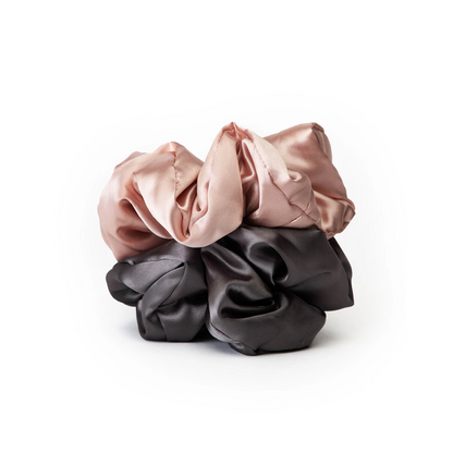 Kitsch Satin Sleep Pillow Scrunchies - Blush/gray