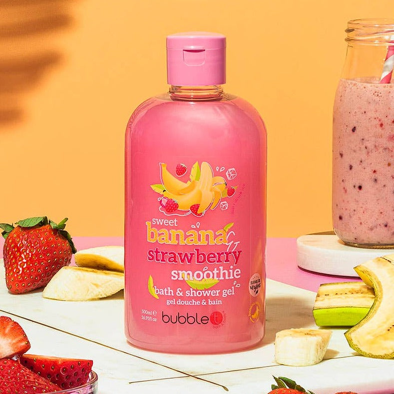 Bubble T Banana &amp; Strawberry Smoothie Body Wash (500ml)